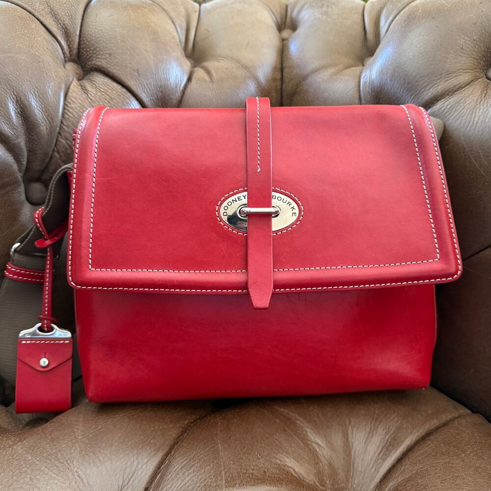Dooney & Bourke Florentine Toscana Small Saddle Bag Red